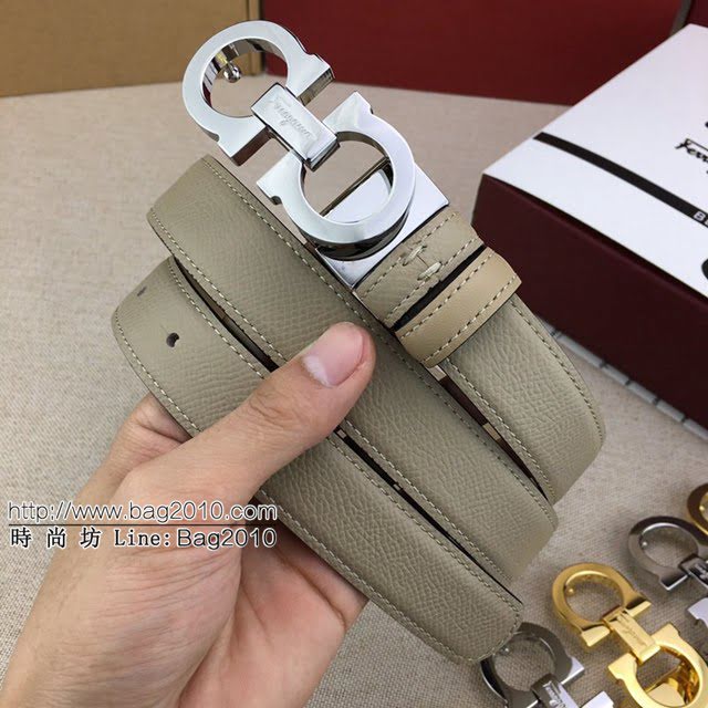菲拉格慕女士皮帶 Ferragamo雙面牛皮經典純銅五金腰帶  jjp2036